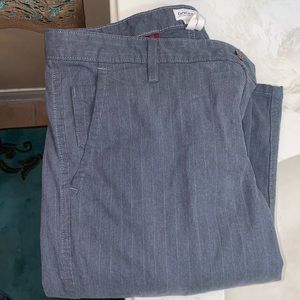 Dockers Gray Pinstripe Pants 34x34 slim tapered